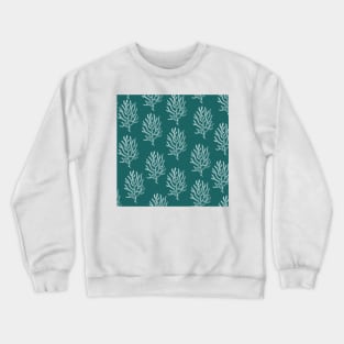 coral aloha wear print pattern hawaii teal and white Crewneck Sweatshirt